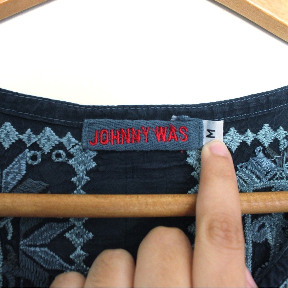 Johnny Was Embroidered Long Sleeve Tunic Top - Picture 5 of 8